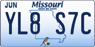 MO license plate YL8S7C