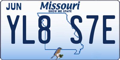 MO license plate YL8S7E
