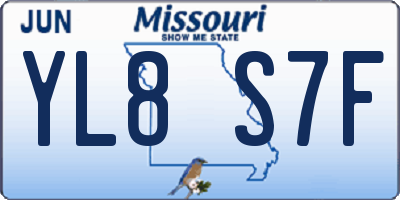 MO license plate YL8S7F