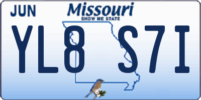 MO license plate YL8S7I