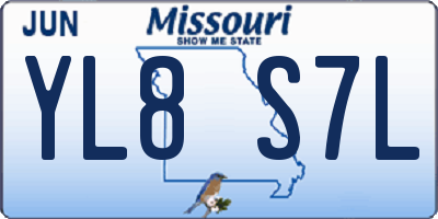 MO license plate YL8S7L