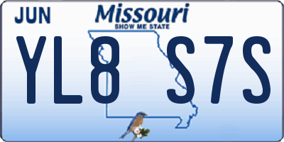 MO license plate YL8S7S