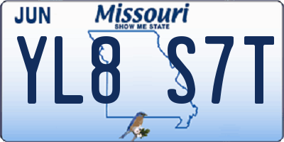 MO license plate YL8S7T