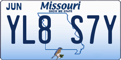 MO license plate YL8S7Y