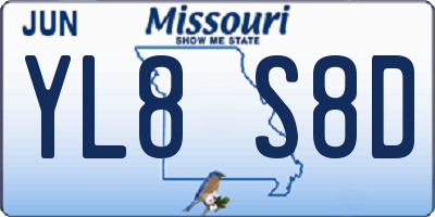 MO license plate YL8S8D