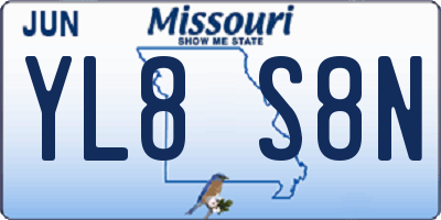 MO license plate YL8S8N