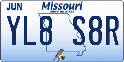 MO license plate YL8S8R