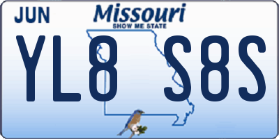 MO license plate YL8S8S