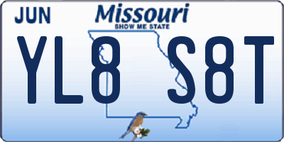 MO license plate YL8S8T