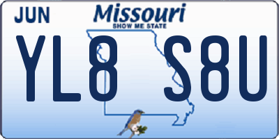 MO license plate YL8S8U