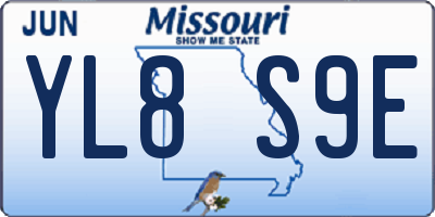 MO license plate YL8S9E