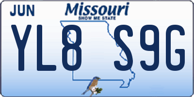 MO license plate YL8S9G