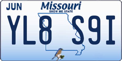 MO license plate YL8S9I