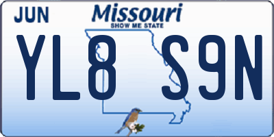 MO license plate YL8S9N