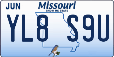 MO license plate YL8S9U