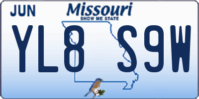 MO license plate YL8S9W