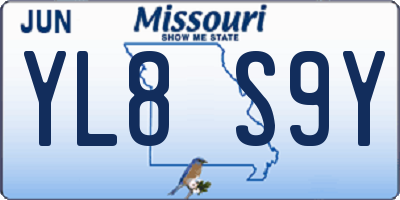 MO license plate YL8S9Y