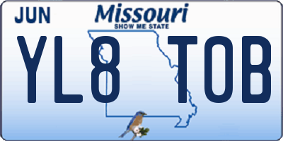 MO license plate YL8T0B