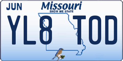 MO license plate YL8T0D