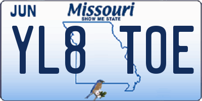 MO license plate YL8T0E