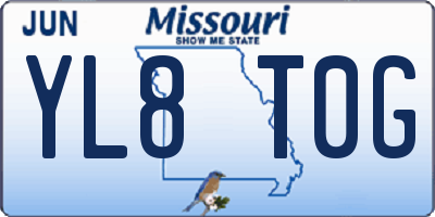 MO license plate YL8T0G