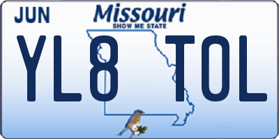 MO license plate YL8T0L