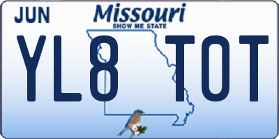 MO license plate YL8T0T