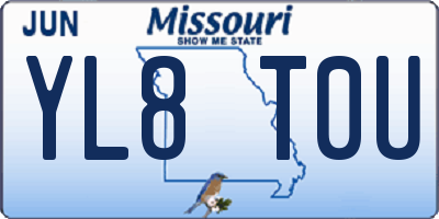 MO license plate YL8T0U