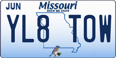 MO license plate YL8T0W