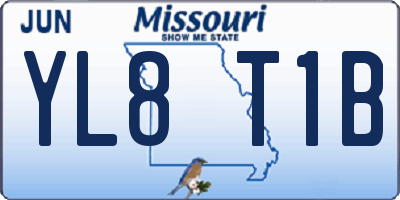 MO license plate YL8T1B