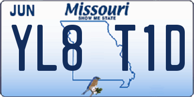 MO license plate YL8T1D