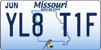 MO license plate YL8T1F