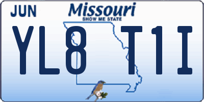 MO license plate YL8T1I
