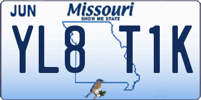 MO license plate YL8T1K