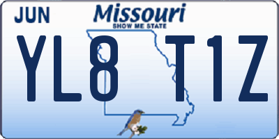 MO license plate YL8T1Z
