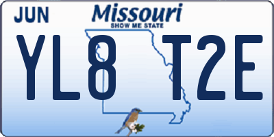 MO license plate YL8T2E