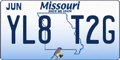 MO license plate YL8T2G