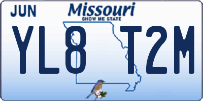 MO license plate YL8T2M