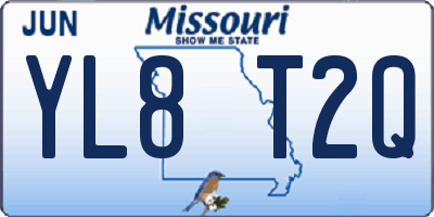 MO license plate YL8T2Q