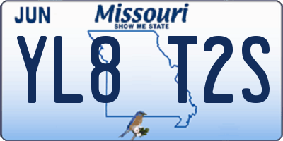 MO license plate YL8T2S