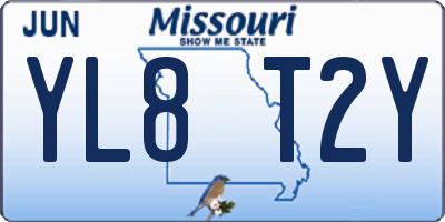 MO license plate YL8T2Y