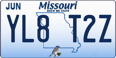 MO license plate YL8T2Z