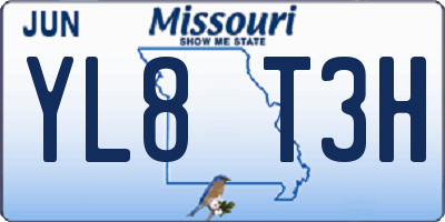 MO license plate YL8T3H