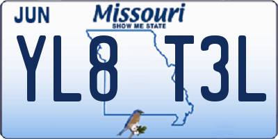 MO license plate YL8T3L