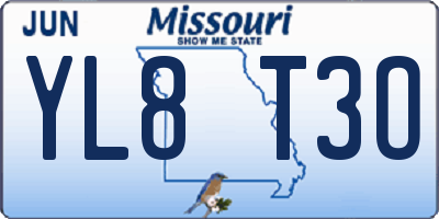 MO license plate YL8T3O