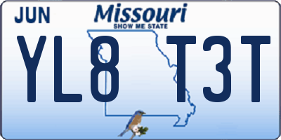 MO license plate YL8T3T
