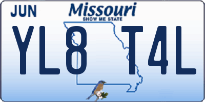 MO license plate YL8T4L