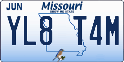 MO license plate YL8T4M