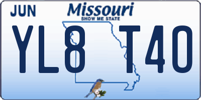 MO license plate YL8T4O