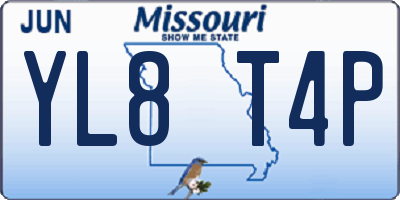 MO license plate YL8T4P